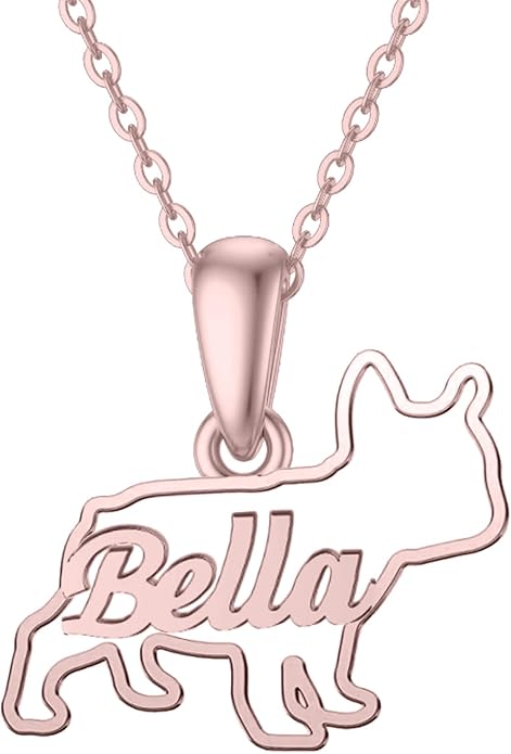 925 Sterling Sliver Yorkshire/Corgi/Labrador/Pug/Bulldog/Paw Print/Cross Necklace Cute Puppy Dog Necklace Jewelry Birthday Gifts for Women Girls Dog Lovers