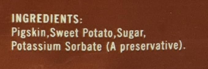 Pork Chomps Baked Pork Skin Dog Chews, 6-inch Twists, Real Sweet Potato Wrap, 4 Count (Pack of 2)