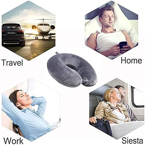 Travel Pillow - Memory Foam Neck Pillow Support Pillow,Luxury Compact & Lightweight Quick Pack for Camping,Sleeping Rest Cushion (Black)