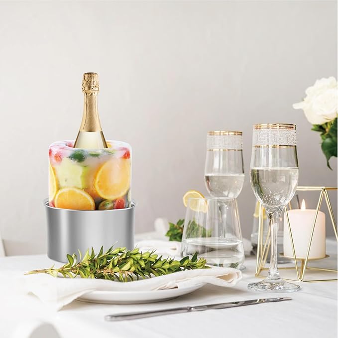 Ice Mold Wine Chiller, DIY Ice Mold Wine Bottle Chiller Cooler,Champagne Wine Whisky Beer Drink Ice Bucket Mold for Any Theme or Season