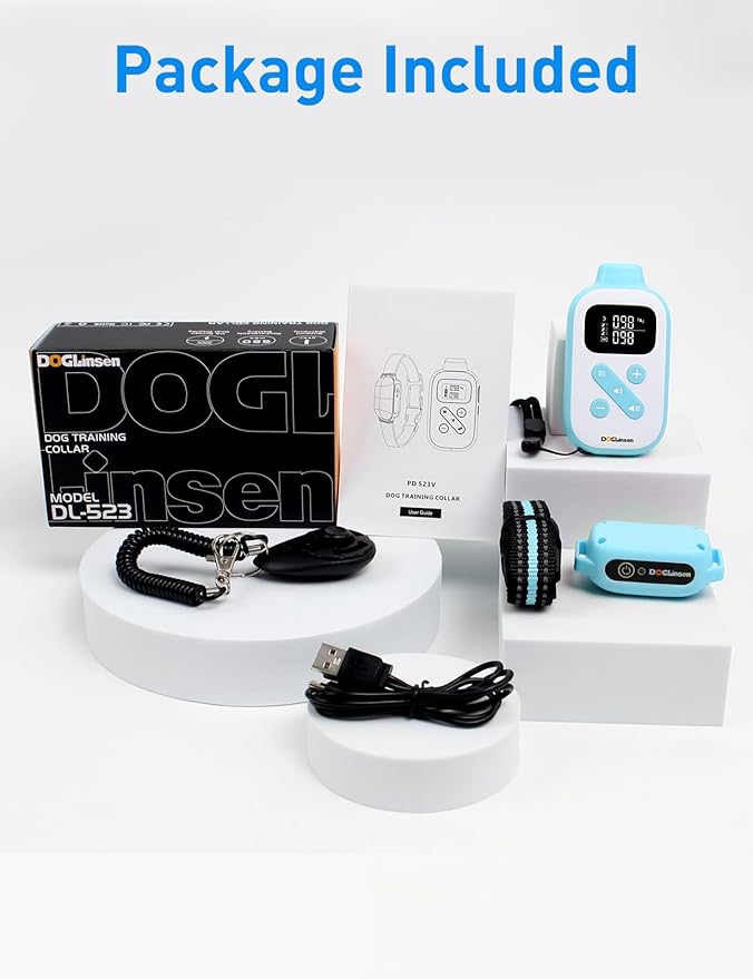 No Shock Dog Training Collar, Vibrating Dog Collar with Remote 2800Ft, Vibration Collar for Puppy Small Medium Large Dogs - No Prongs (Blue)