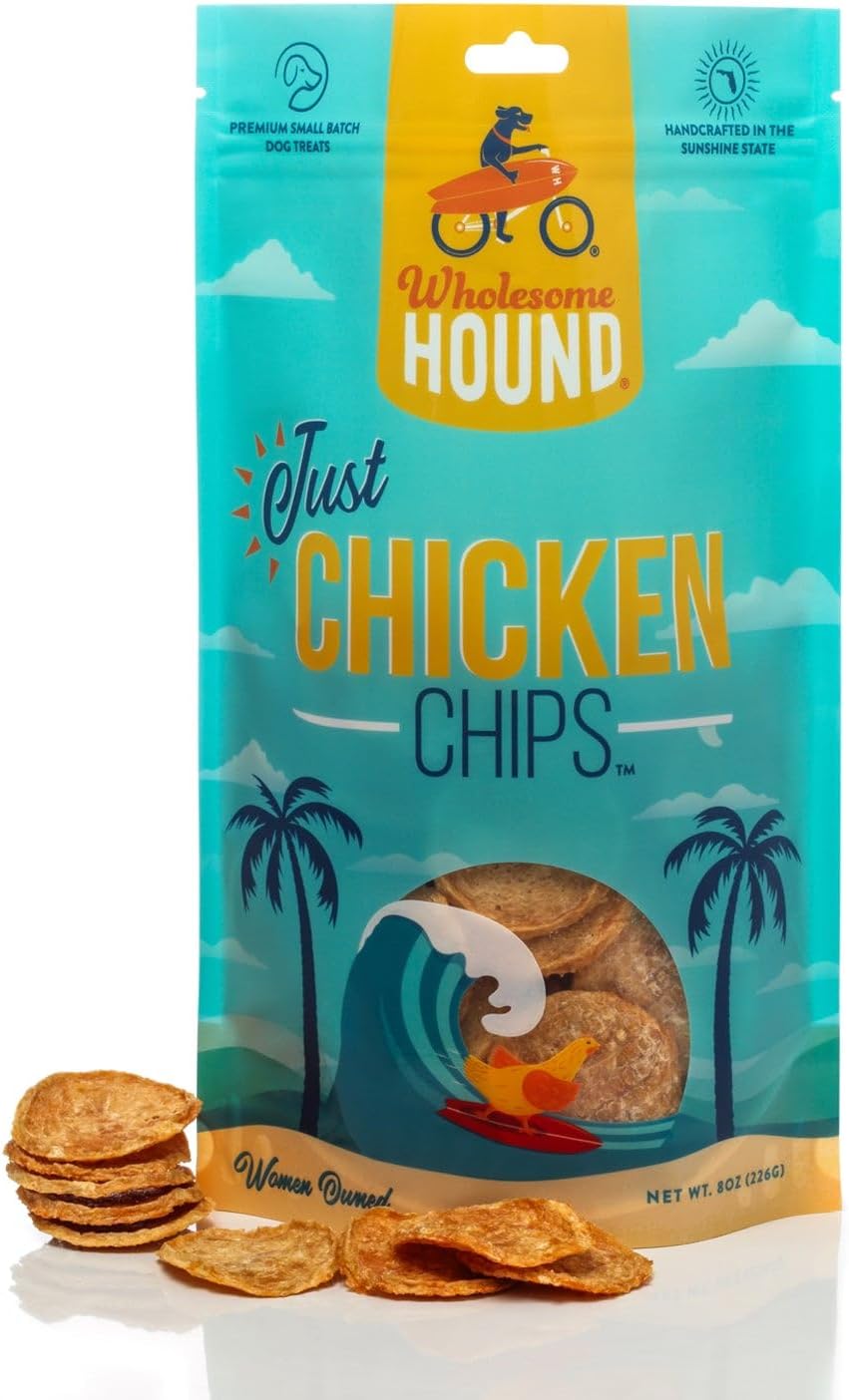 Chicken Chips – Single Ingredient Dog Treats, All Natural & Healthy Training Snacks for Small, Medium & Large Breeds, Puppies – High Protein, Made in USA 8oz