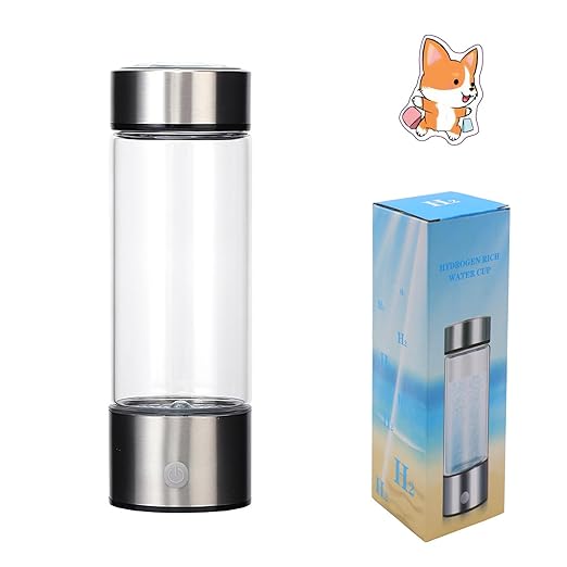 Hydrogen Water Bottle, Portable Hydrogen Rich Water Generator with 3Min Quick Electrolysis for Home, Office and Travel V32.611.10 AR-02-010 (Silver Linen)