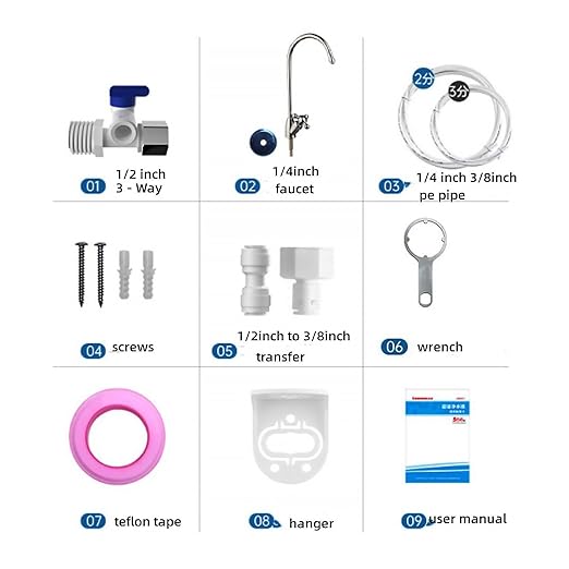 0.01μm Ultra Filtration Mineral Water Purifier Under Sink Water Filter NSF/ANSI 42 Certified Remove 99.99% of Contąminants、Pb Hg Cd、Cadmium、Chlorine、Odor、Bad,Water Filter System(5-Stage)