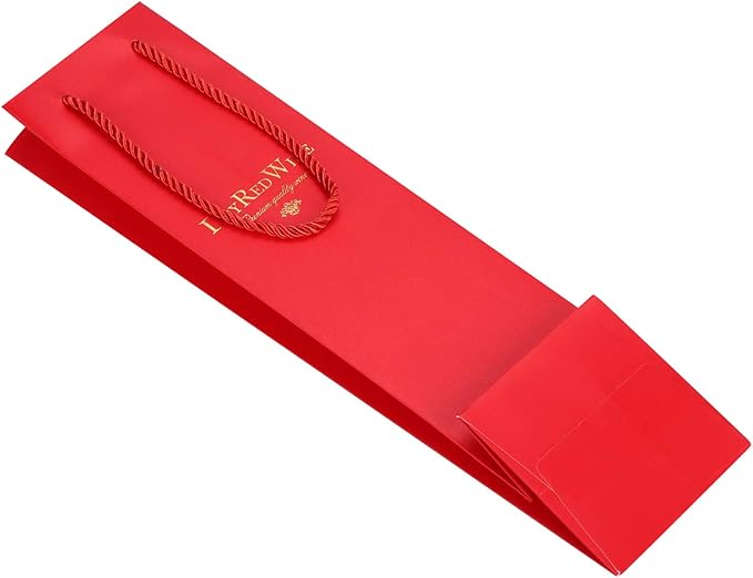 Ibluelover 10Pcs Wine Gift Bags Paper Champagne Carrier Bag Single Wine Bottle Storage Holder Tote Bag with Handle for Christmas Birthday Wedding Anniversary Celebration Party Favors