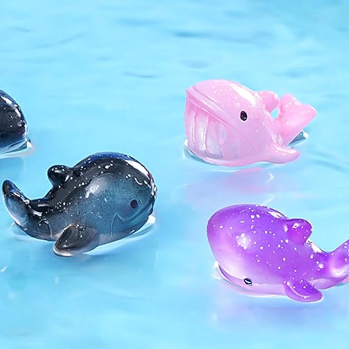 Mini Whale Sharks 100 Pack Tiny Sea Resin Animals Figurines Ocean Creatures Tiny Shark Figurines for Aquarium (Mini Sharks and Whales)