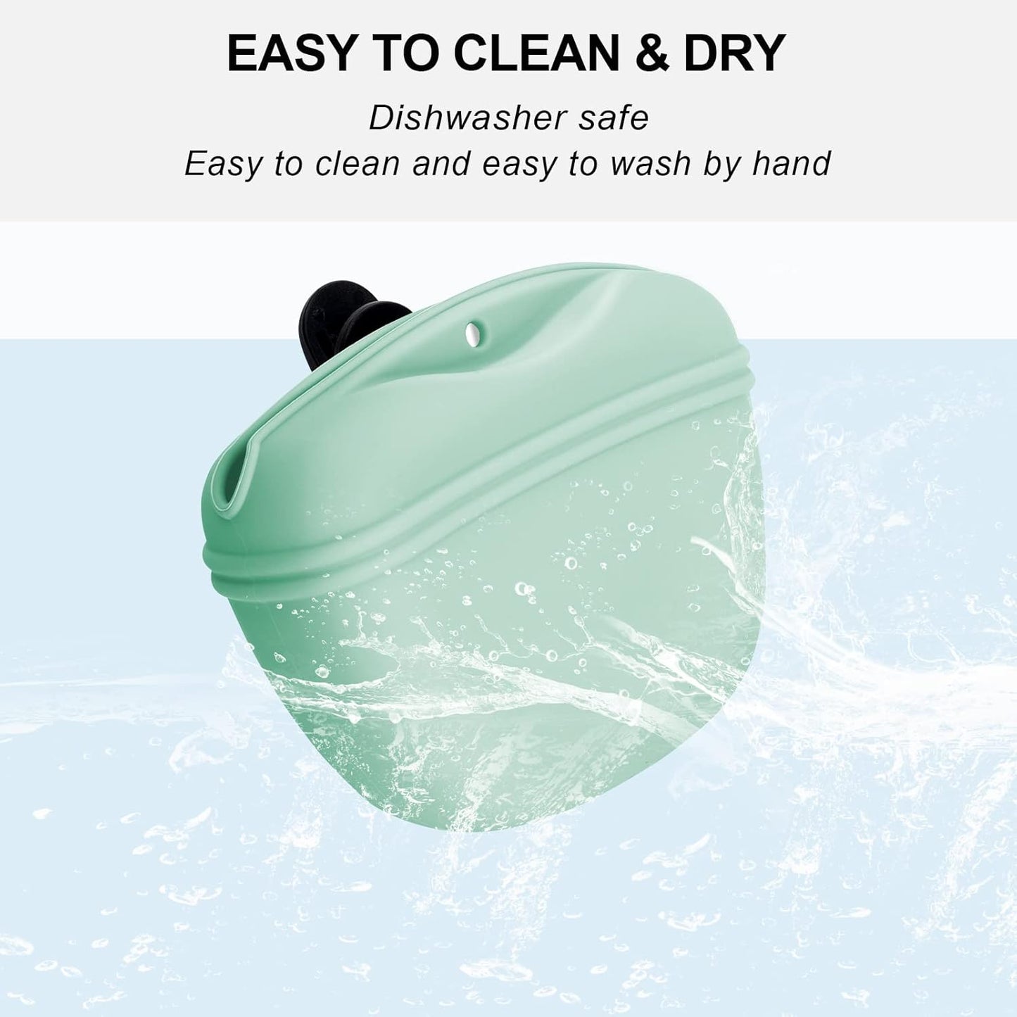 Left&Right Dog Clicker Training Kit,Silicone Dog Training Treat Pouch and Dog Clickers,Dog Treat Bag with Clicker Training for Dogs,Pet Treat Bag with Magnetic Buckle Closing and Waist Clip,Egg Green