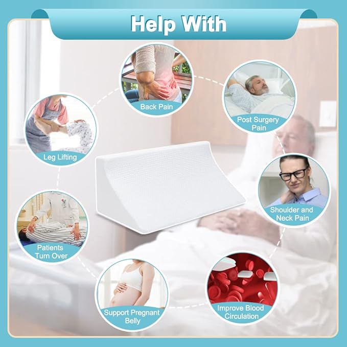 Medical Wedge for Bed Positioning Triangle Pillow for Back Support Bedsore Pressure Relief Wedges Side Sleeper Body Positioners Orthopedic Incline Pillow Bedridden Elderly Patient Ankle Bolster