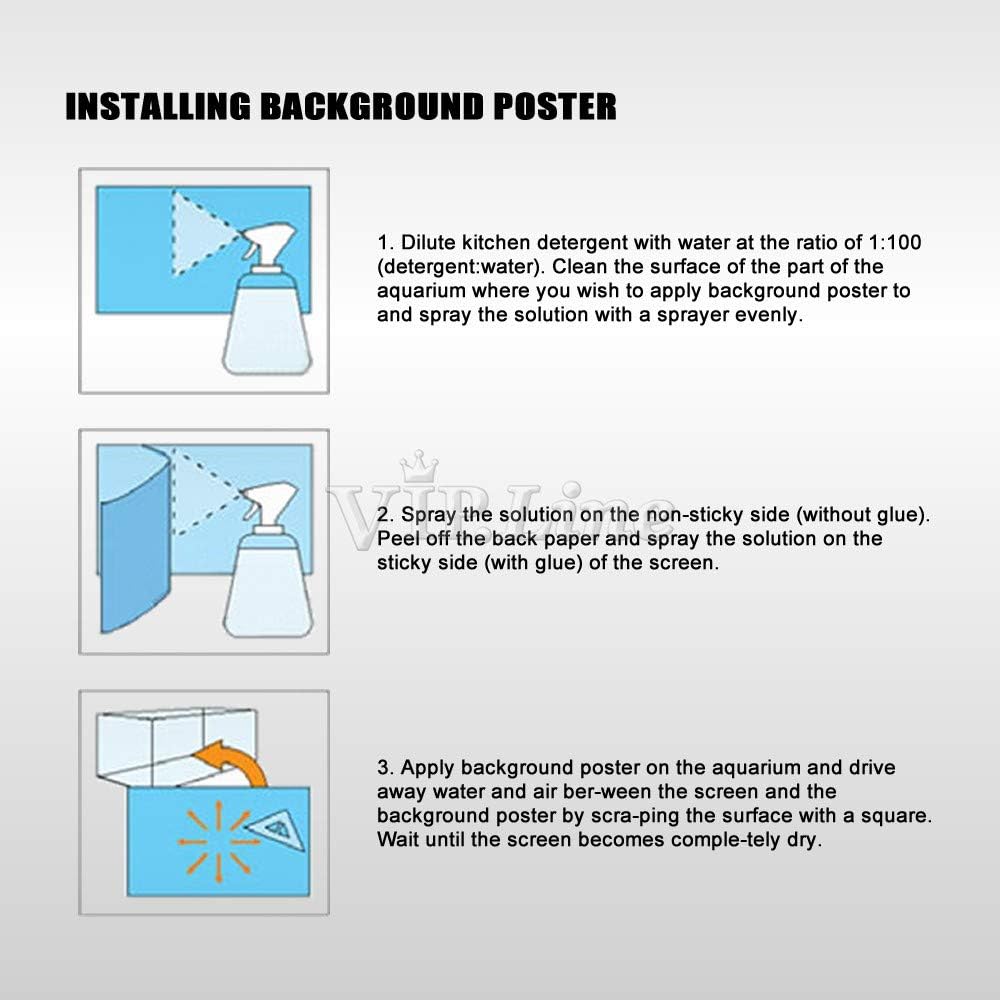 Rock Wall Aquarium Background Poster PVC Fish Tank Decor Landscape 24 36 48 72 (36" x 16"/ 91 x 41cm)