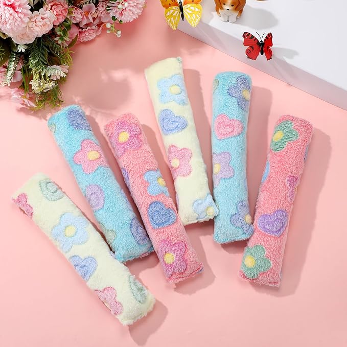 Civaner 6 Pcs 10.6 Inch Cat Catnip Toys Interactive Kitten Kicker Toy Soft Plush Cat Pillow Sticks Kitten Chasing Chewing Exercising Catnip Toy Indoor(Pink,Green,Yellow,Flower)