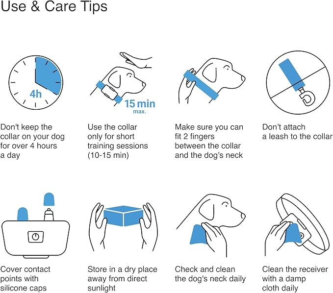 PetSpy M919 Dog Training Shock Collar, 1000 Yards, Medium to Large Dogs, with Vibration, Electric Shock and Beep, Waterproof, Remote Trainer (Two Dogs)