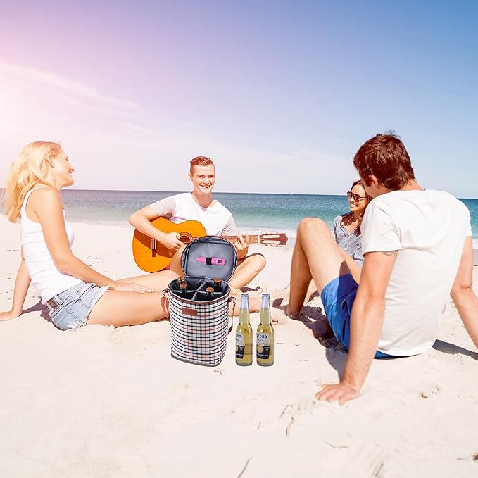 4 Bottle Wine Gift Carrier, Insulated Leakproof Padded Portable Wine Bottle Bag for Travel, BYOB Restaurant, Wine Tasting, Party, Great Gift for Wine Lover