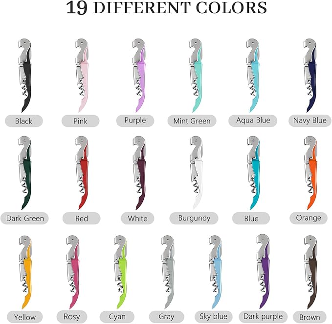 HYZ 2-Pack Wine Opener Waiter Corkscrew, Professional Wine Key for Servers, Bartender with Foil Cutter, Manual Wine Bottle Opener Double Hinged (Burgundy)