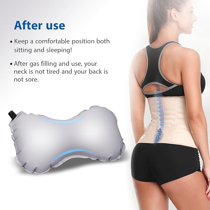 Inflatable Lumbar Pillow for Airplane Travel Lumbar Support Pillow for Car,Inflatable Neck Pillow Inflatable Lumbar Support Inflatable Travel Pillow Lumbar Pillow for car