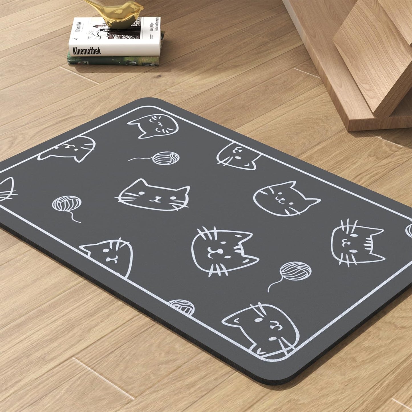 Pet Feeding Mat-Absorbent Dog Mat for Food and Water Bowl-No Stains Quick Dry Water Dispenser Mat-Dog Accessories Pet Supplies-Bowl for Messy Drinkers(Cats,12"x19"