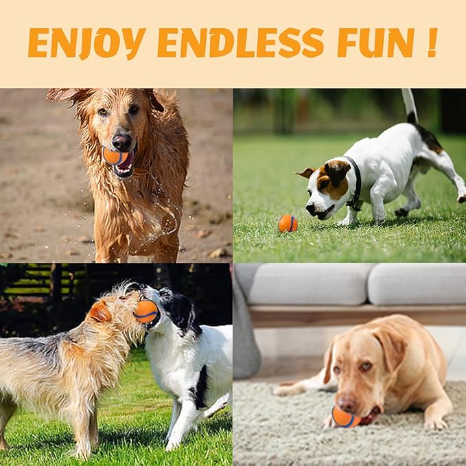 Natural Rubber Sound-Sounding Sog Toy Balls,Dog Toy Ball, with a Groove Design That is Resistant to Bites, Has a High Bounce, Dog Training Interactive Pet Toy, Relieving Pet Anxiety,(small size)2Pack