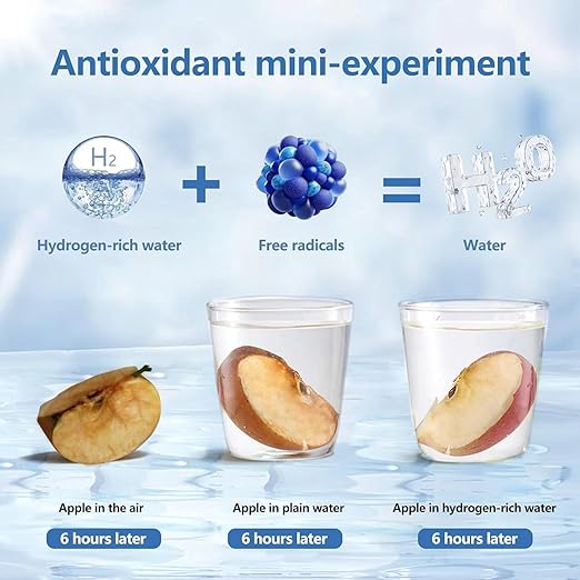 Hydrogen Rich Water Bottle, 5Min Quick Electrolysis,5000ppb Hydrogen Concentration, Rechargeable Portable Hydrogen Water Machine Generator for Home Office 290ML, ALH16B, Blue