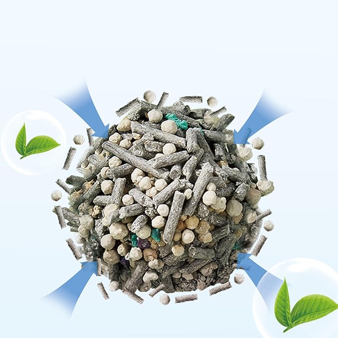 Vealind Cat Litter Fast Clumping Tofu Cats Litter, Flushable Ultra Absorbent 5 in 1 Dust-Free Flushable Odor Free Activiated Carbon Litter Pellets Unscented (4 PACK-32 Pounds)