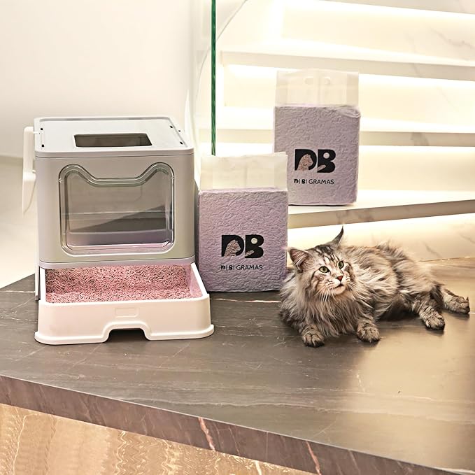 Cat Litter 24LB/4 Packs Dust-Free Clumping Tofu Cat Litter Quickly Absorb Odors Toilet Can Flush Into The Toilet Pure Natural tofu cat Litter (Peach)