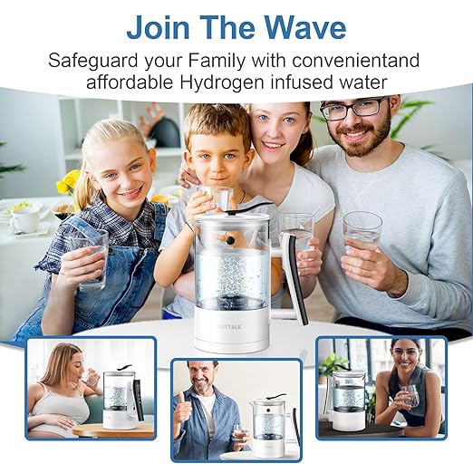 Hydrogen Water Kettle, Hydrogen Water Pitcher, with SPE and PEM Concentrator Technology, Hydrogen Water Generator, Balanced PH Water, 7 Preset Temps, 12 Hour Constant Temperature