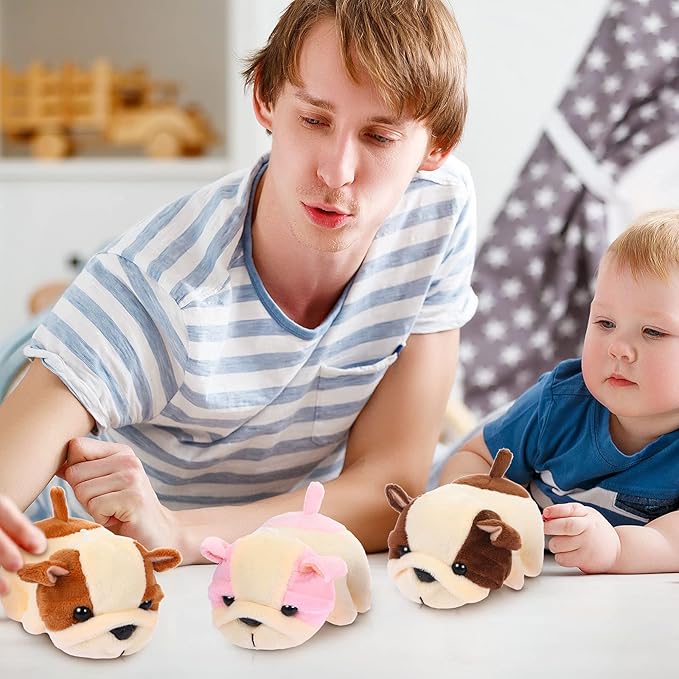 Sumind 9 Pcs 4" 5" Mini Plush Stuffed Dog Party Favor Small Puppy Stuffed Animal Bulk Soft Toy Doll Cute for Kids Gift Graduation Stocking Stuffers Baby Shower Birthday(Fluffy Puppy)