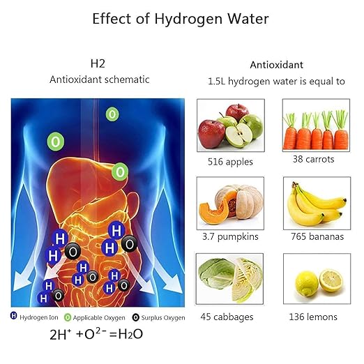 Hydrogen Water Bottle, Hydrogen Rich Water Generator, Rechargeable Portable Glass Hydrogen ,3Min Quick Electrolysis, for Daily Office Home Travel and Fitness Drinking