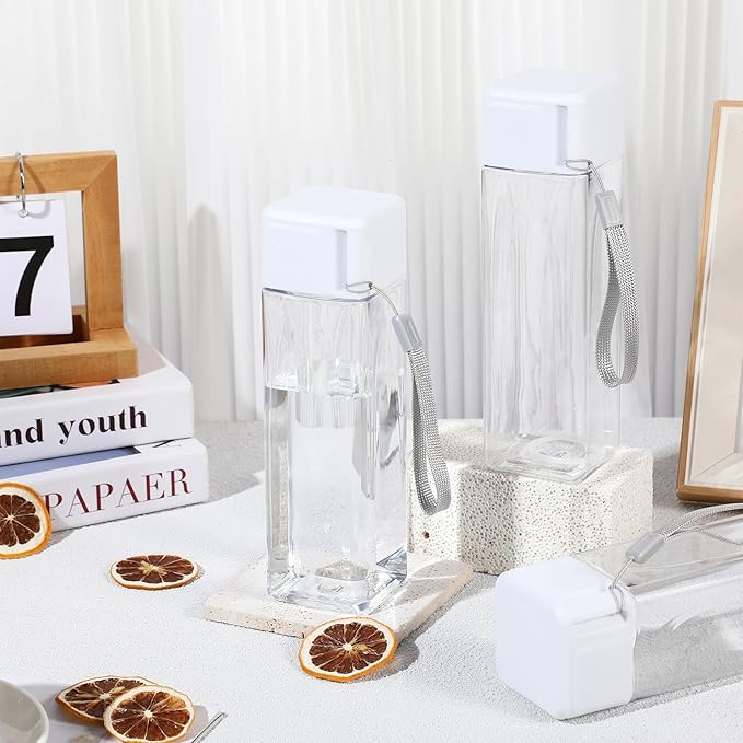 Mifoci 30 Pcs Water Bottle Bulk 17 oz Plastic Sports Water Bottles for Adults Reusable Leak Proof Portable Drink Bottles Large for Travel Camping Fitness Office(White)