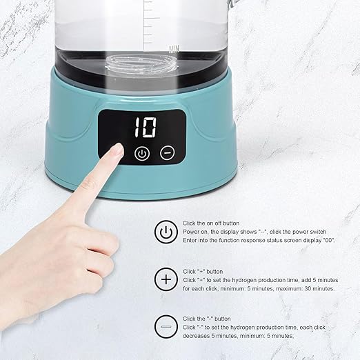 Hydrogen Water Pitcher, 1.5L Hydrogen Water Bottle Generator with SPE PEM Technology, Quick Electrolysis, LED Touch Display, for Home Fitness Office Daily