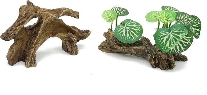 JIHAQUA Artificial Driftwood for Aquarium Decor Plastic Plant Branches Ornament for Fish Tank Decorations (Style C)