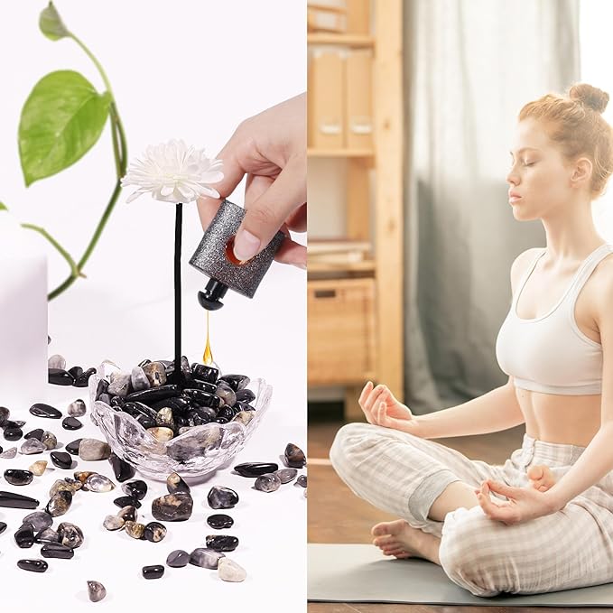 Black Tourmaline Crystal Chips Tumbled Stone 1 lb 600+Pcs Polished Crystal Aquarium Gravel Rocks for Fish Tank, Gardening,Flower Pots,Vase Fillers,Indoor Water Fountains,Landscaping