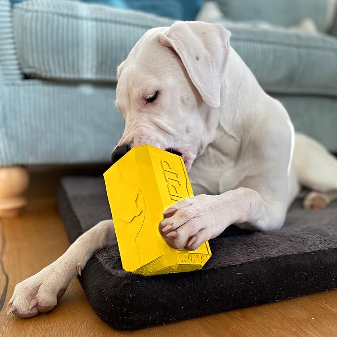 Fenrir Hammer Dog Chew Toy Strong Rubber Stuffable Enrichment Toy for Chewers (Yellow, Small)