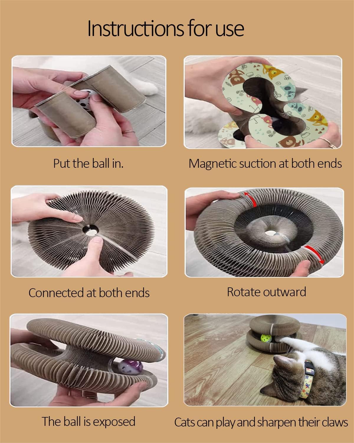 Magic Organ Cat Scratcher Board Cat Ball Adventure The Ultimate Interactive Mental Physical Exercise for Indoor Cats Toy