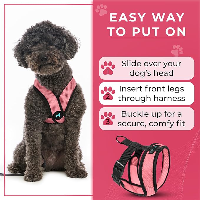 Gooby Comfort X Head In Harness - Pink, X-Large - No Pull Small Dog Harness Patented Choke-Free X Frame - Perfect on the Go Dog Harness for Medium Dogs No Pull or Small Dogs for Indoor and Outdoor Use