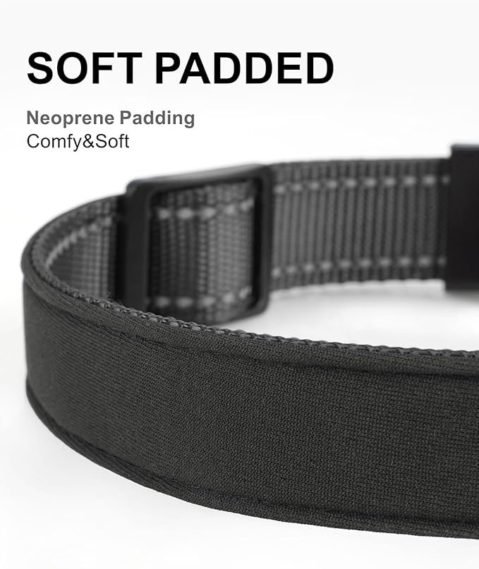 TagME Airtag Dog Collar,Waterproof Reflective Pet Collar with Airtag Holder,Soft Padded and Double D-Rings for Puppy,Black