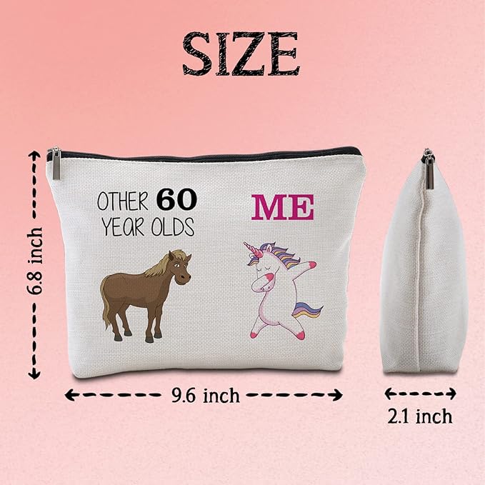 60th Birthday Gifts Women Travel Makeup Bag Funny Unicorn Gift Bag Other 60 Year Old Me Unicorn Best 60 Birthday Decorations for Her 60th Birthday Gift Ideas
