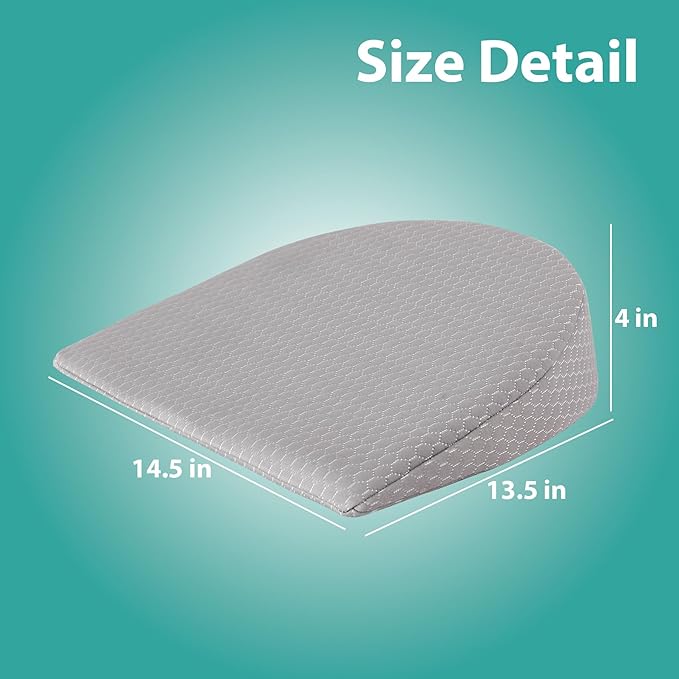 Pregnancy Wedge Pillows for Side Sleeping, Memory Foam Pregnancy Pillow, Belly Pillow Pregnancy for Sleeping, Maternity Pillow for Pregnant Women, Pregnancy Belly Support Grey 14.5*13.5*4 Inch