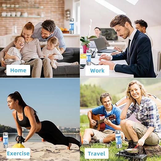 Hydrogen Water Bottle 2024, Hydrogen Water Bottle Generator, PEM/SPE Electrolysis Rechargeable Portable Hydrogen Water Ionizer Machine Improve Water in 3 Minutes for Home, Office, Travel