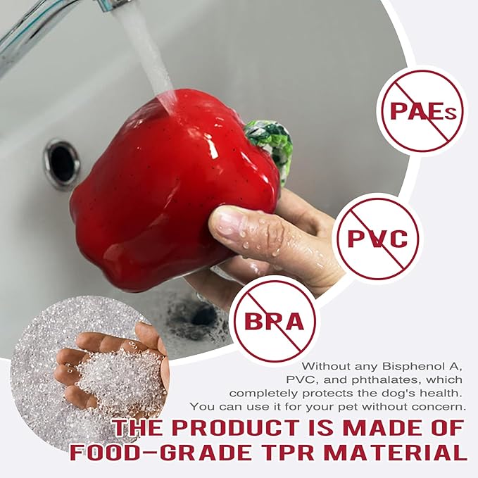 LiuMelinda Dog Chew Toys for Aggressive-Chewers - Indestructible Dog Toy for Aggressive Chewer,Tough Chew Toys for Dogs (Rubber Red Apple)