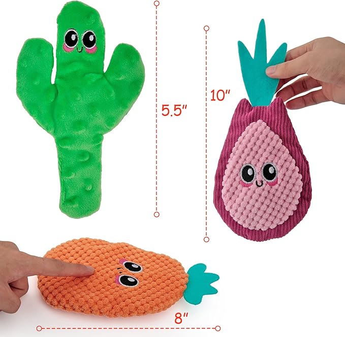 AWOOF Dog Toys No Stuffing, Crinkle Dog Toys for Aggressive Chewer Large Breed 8 Packs Flat Stuffless Puppy Doggie Toys Tough Durable Interactive Teething Dog Chew Toys for Small Medium Large Dogs