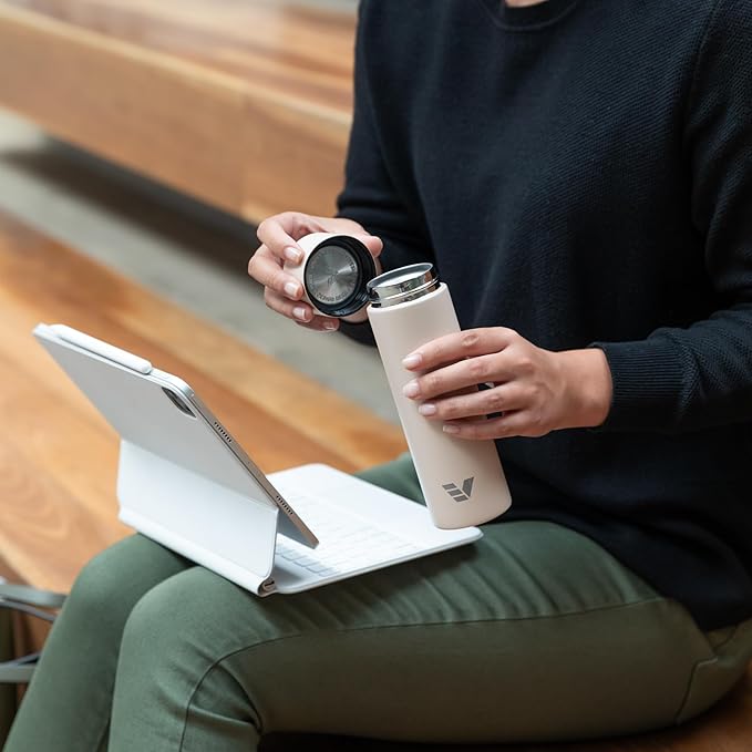 Mini Stainless Steel Water Bottle 14oz - Non-insulated | Designed for Bags | Slim, Lightweight & Stylish – Desert Beige