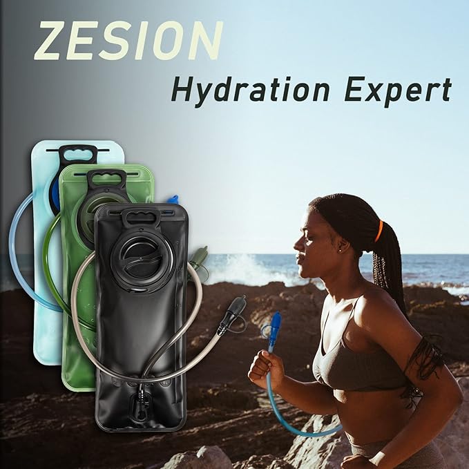 Hydration Bladder, BPA Free Water Bladder, Hiking Water Storage Bag and Tactical Backpack Combination, Suitable for Camping, Cycling, Running, Rock Climbing,2-Liter Military Green