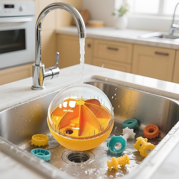 Interactive Dog Toy for Aggressive Chewers, Dog Treat Toys Interactive Large Dogs for Mental Stimulation, Treat Dispenser for Medium to Large Dogs (Orange)