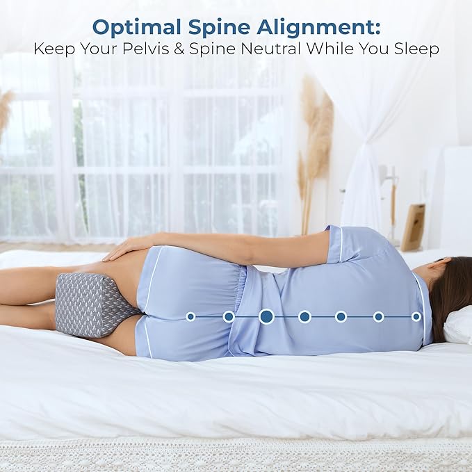 5 STARS UNITED Knee Pillow for Side Sleepers - Memory Foam Leg Pillow for Side Sleeping - Between Legs Pillow for Hip and Lower Back Pain - Sciatica Pain Relief