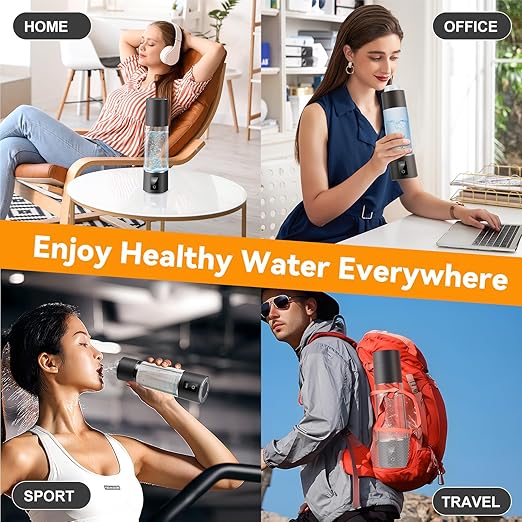 Hydrogen Water Bottle, Generate Genuine 4000ppb Pure Hydrogen, SPE/PEM Technology, Odorless, Chlorine-Free, Micro-Nano Tech for Extended Hydrogen Retention, 270ml, Gift Ideas from Daughter Son