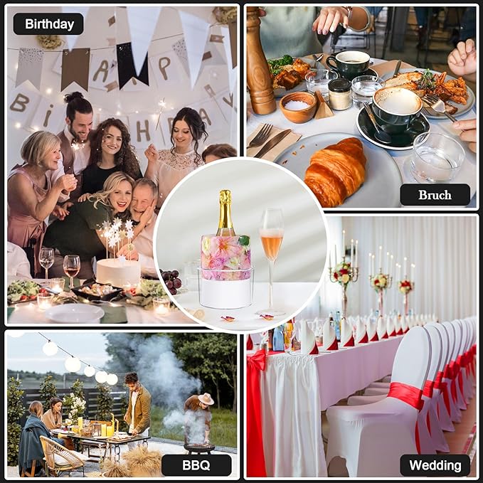 Ice Bucket Mold, DIY Acrylic Ice Mold Wine Bottle Chiller,DIY Ice Bucket Mold for Wine Champagne and Cocktails,Ideal Gift for Special Parties Weddings Mother's Day Thanksgiving and Christmas-White