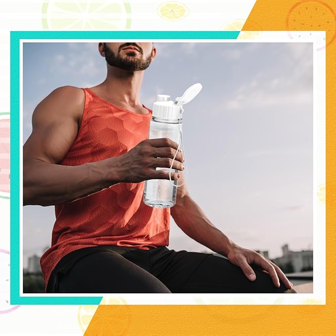 Mifoci 20 Pieces Water Bottle Bulk Plastic Water Bottles Bulk Gym Sports Adults Reusable Large Water Bottles with Leak Proof Flip Top for Party Outdoor(17 oz,White)