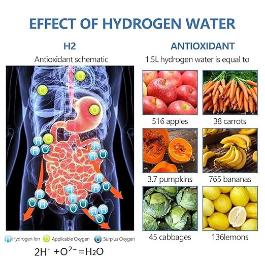 Hydrogen Alkalin Hydrogen Water Generator,Portable Rechargeable aquahealth Hydrogen Water Bottle with SPE/PEM Technology, Suitable for Home, Office, Travel, and Fitness Hydration.(Blue)