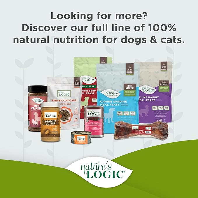 Nature's Logic Dry Dog Food - 100% Natural - No Synthetics - For All Ages, Sizes, Breeds - Free From Common Allergens, High Protein - Duck & Salmon Meal Feast, 4.4lbs