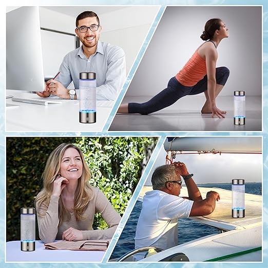 Hydrogen Water Bottle, Rechargeable Hydrogen Water Bottle Generator, Portable Hydrogen Water Machine, 3 Min Quick Electrolysis, Suitable for Home Travel Office Exercise