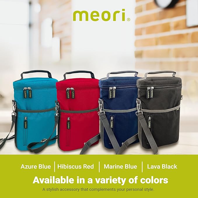 meori 2-Bottle Insulated Wine Tote | Lava Black Solid